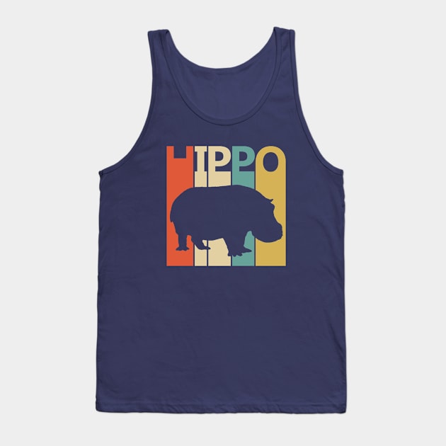 Vintage Retro Hippo Lover Gift Tank Top by GWENT